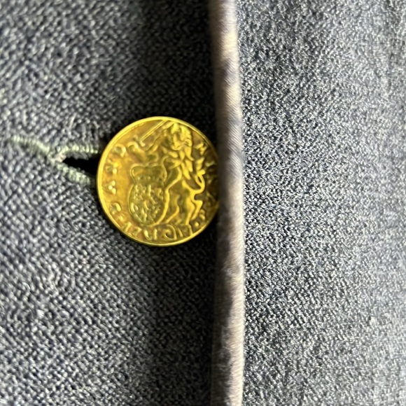 Vintage GEIGER Tyrol Women's Dark Blue Boiled Wool 3 Bronze Button Jacket  Sz 40 - Picture 7 of 8